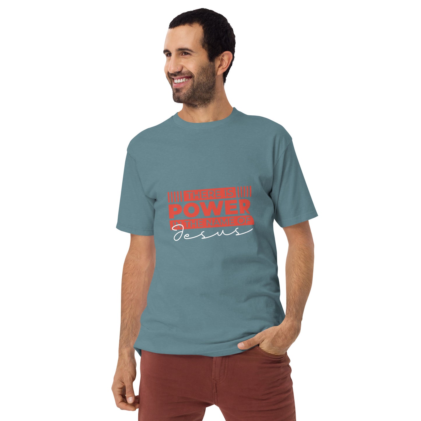 Power Name-Men’s premium heavyweight tee