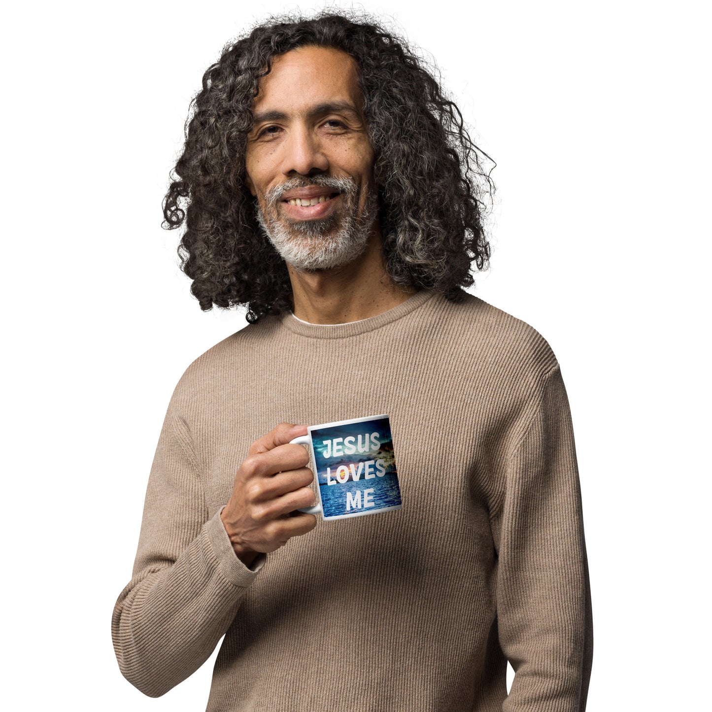 Jesus Love-White glossy mug