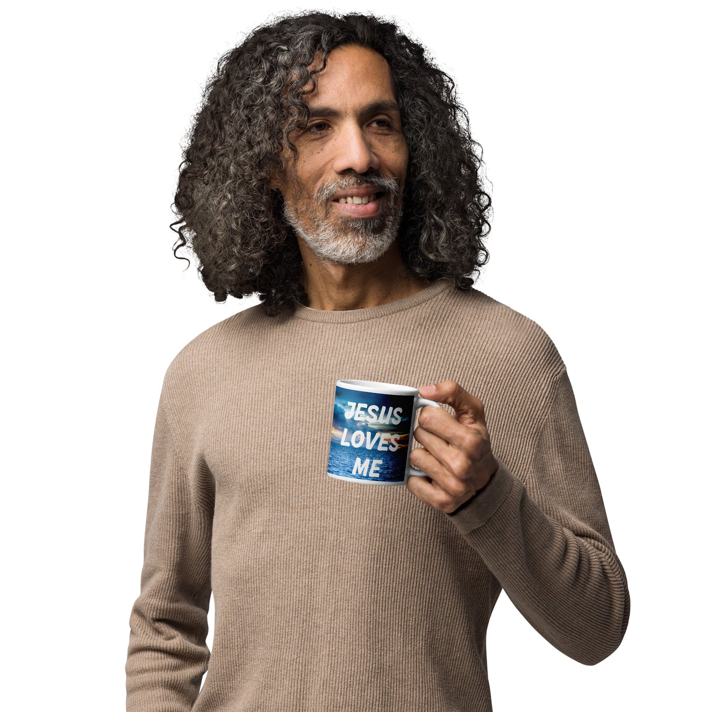 Jesus Love-White glossy mug