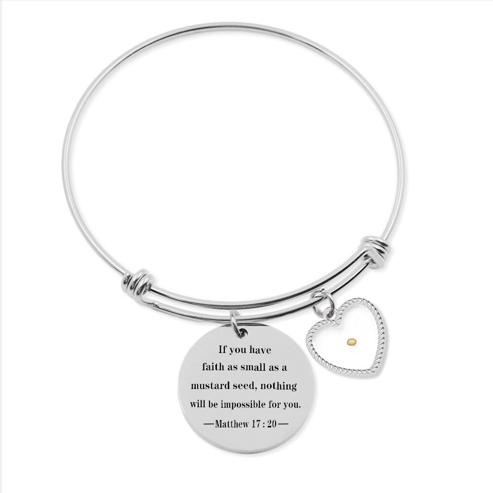 Mustard Seed Adjustable Bangle Bracelet