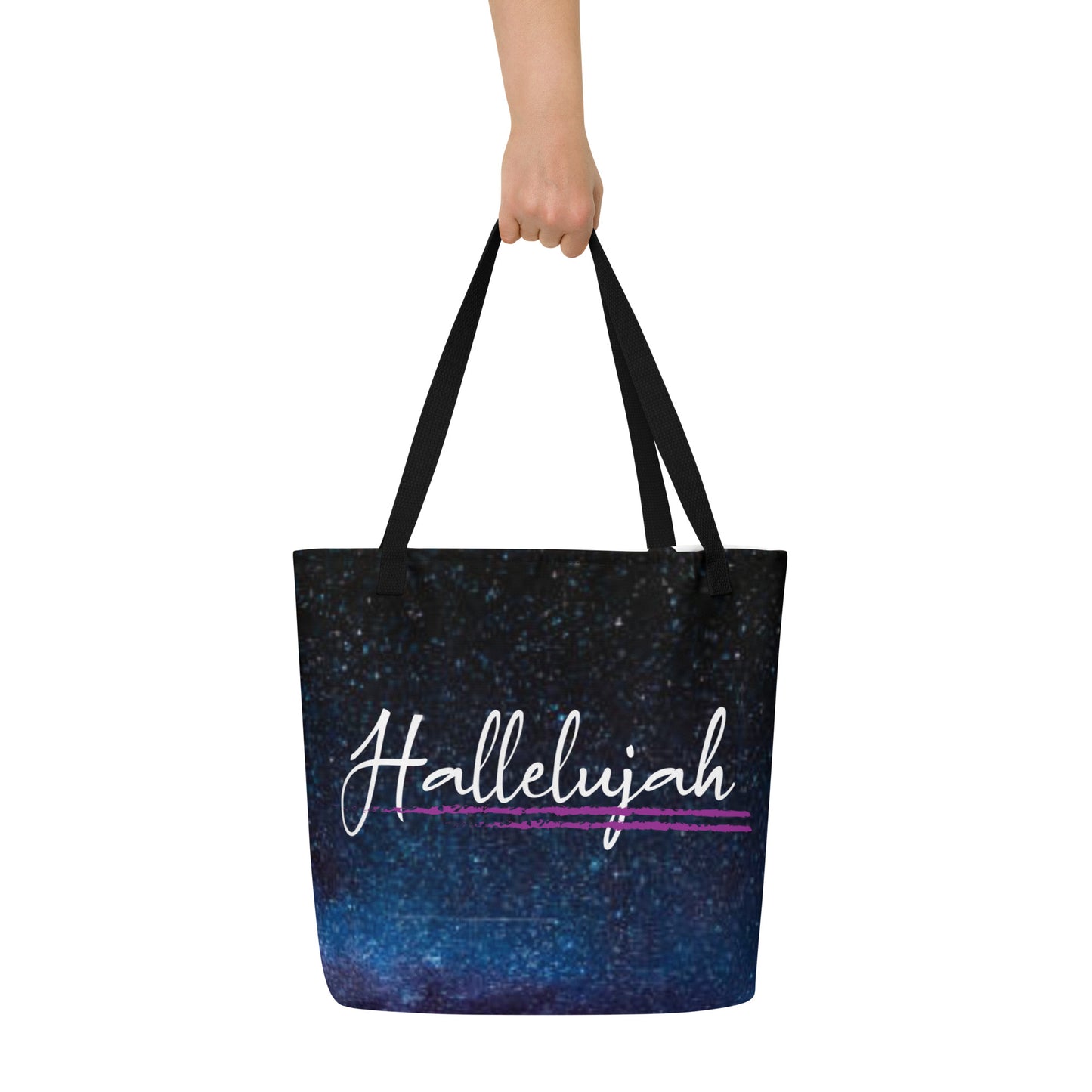 Hallelujah Space-All-Over Print Large Tote Bag