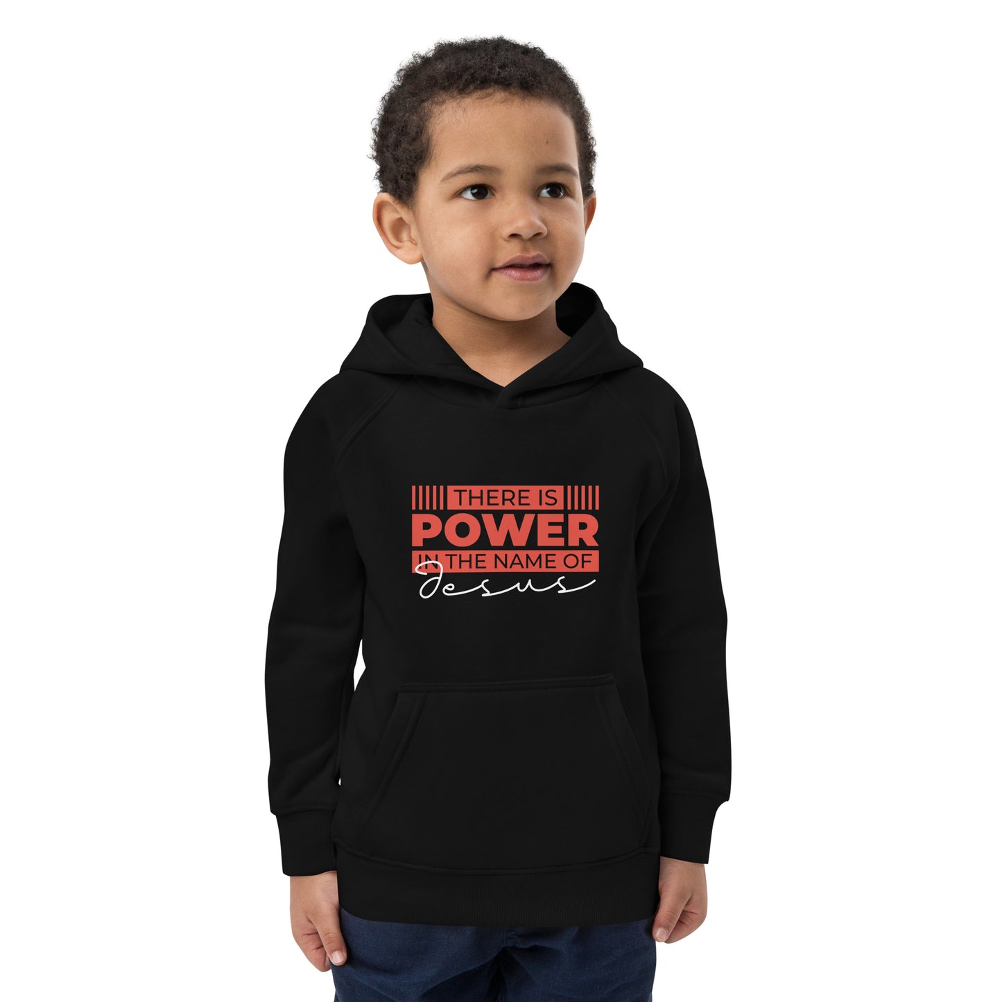 Power in The Name-Kids eco hoodie - Ladaitt Christian Store