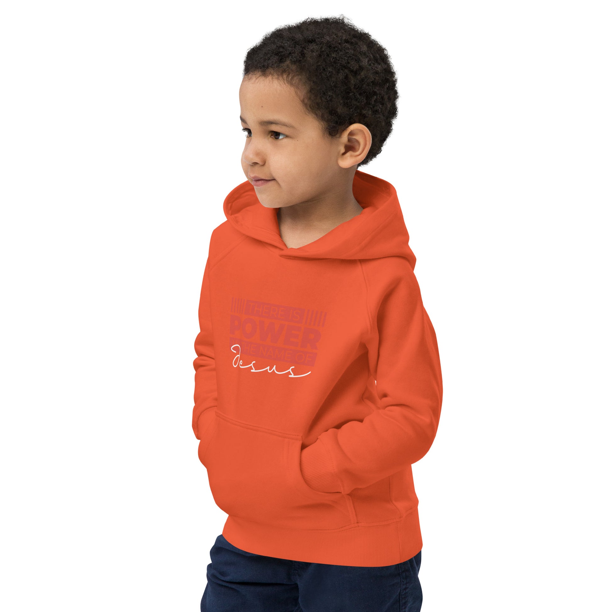 Power in The Name-Kids eco hoodie - Ladaitt Christian Store