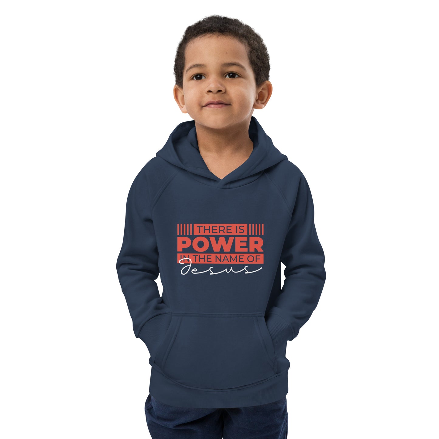 Power in The Name-Kids eco hoodie - Ladaitt Christian Store