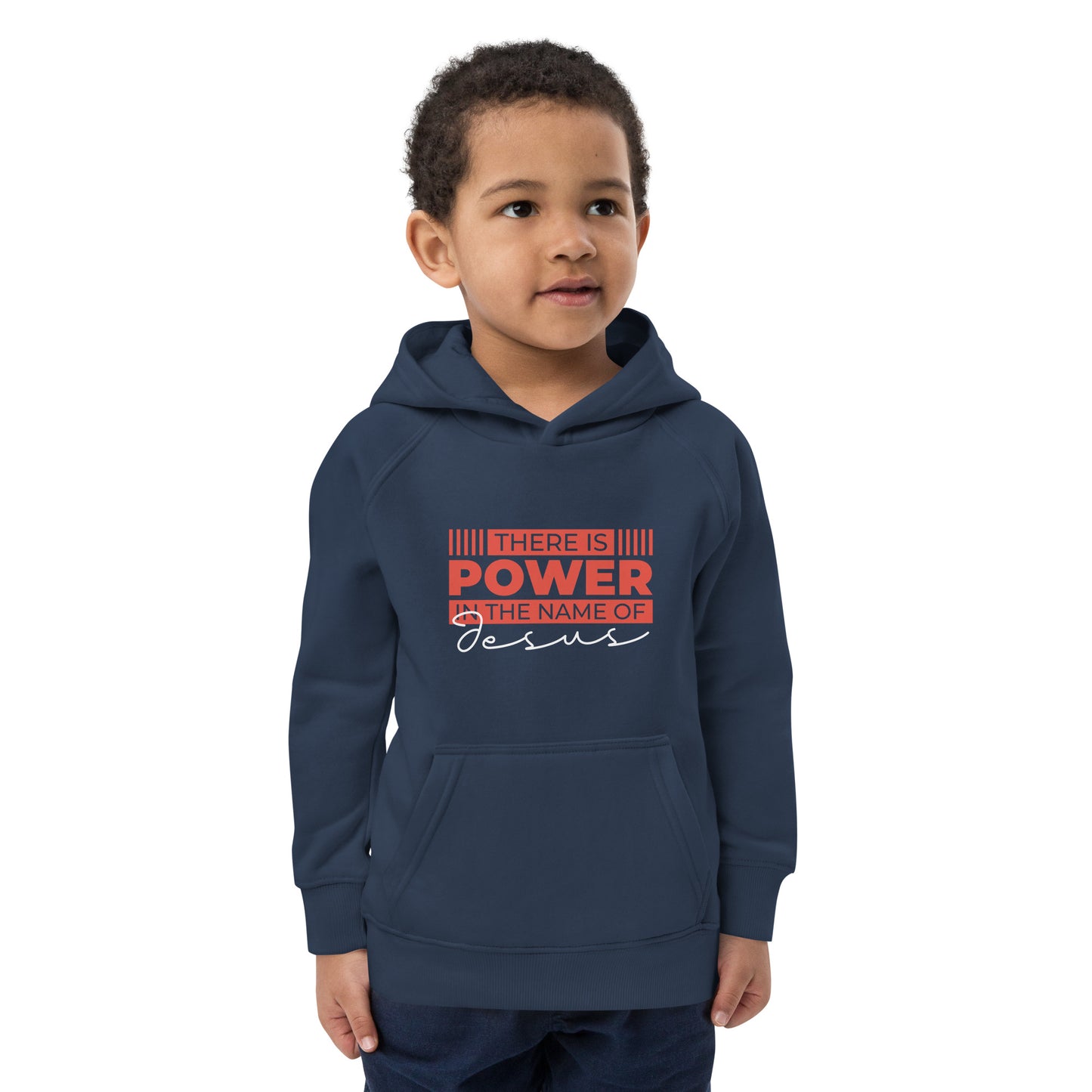 Power in The Name-Kids eco hoodie - Ladaitt Christian Store