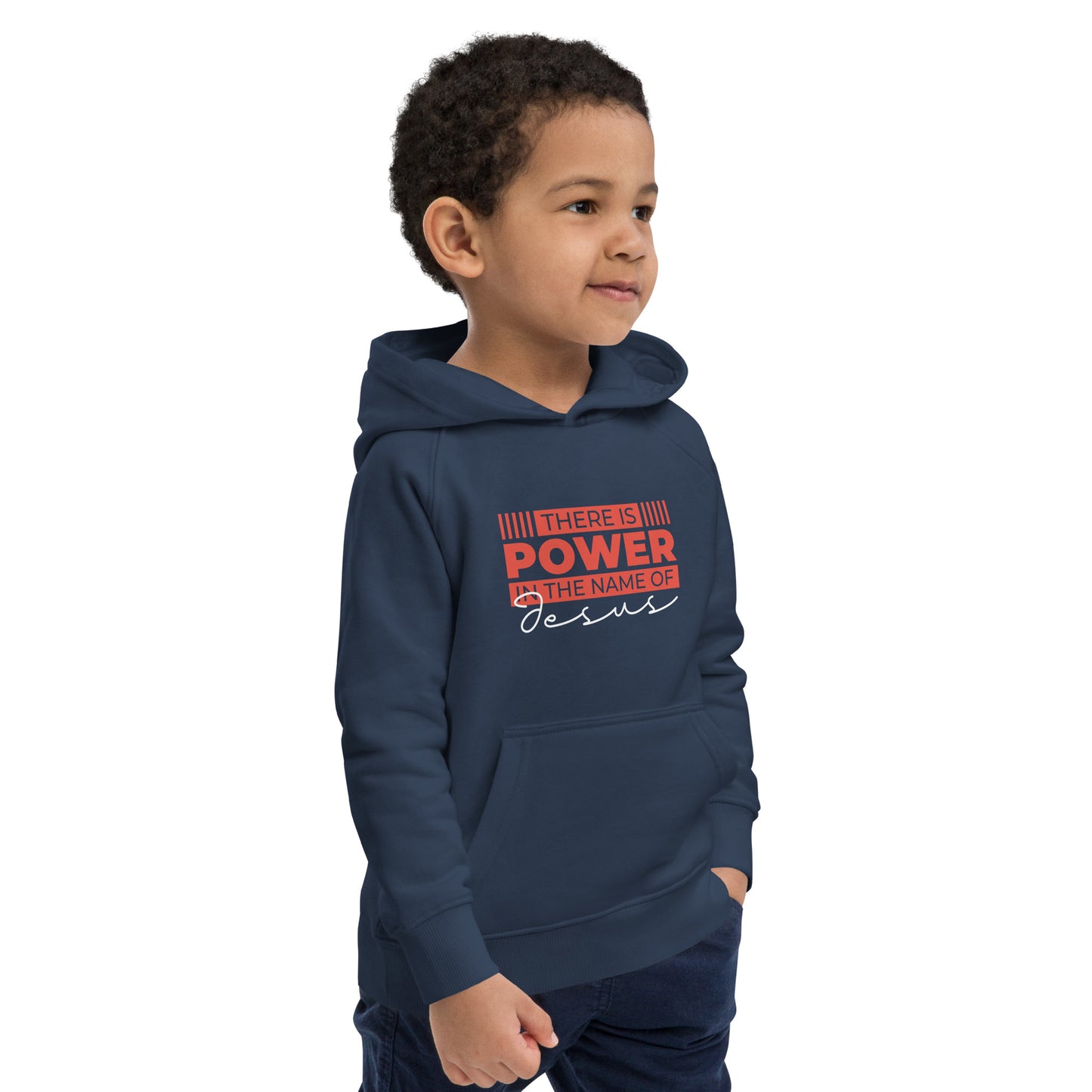 Power in The Name-Kids eco hoodie - Ladaitt Christian Store