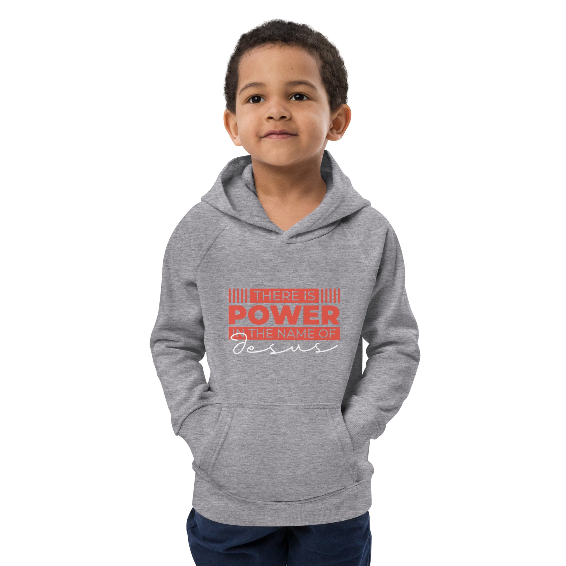 Power in The Name-Kids eco hoodie - Ladaitt Christian Store