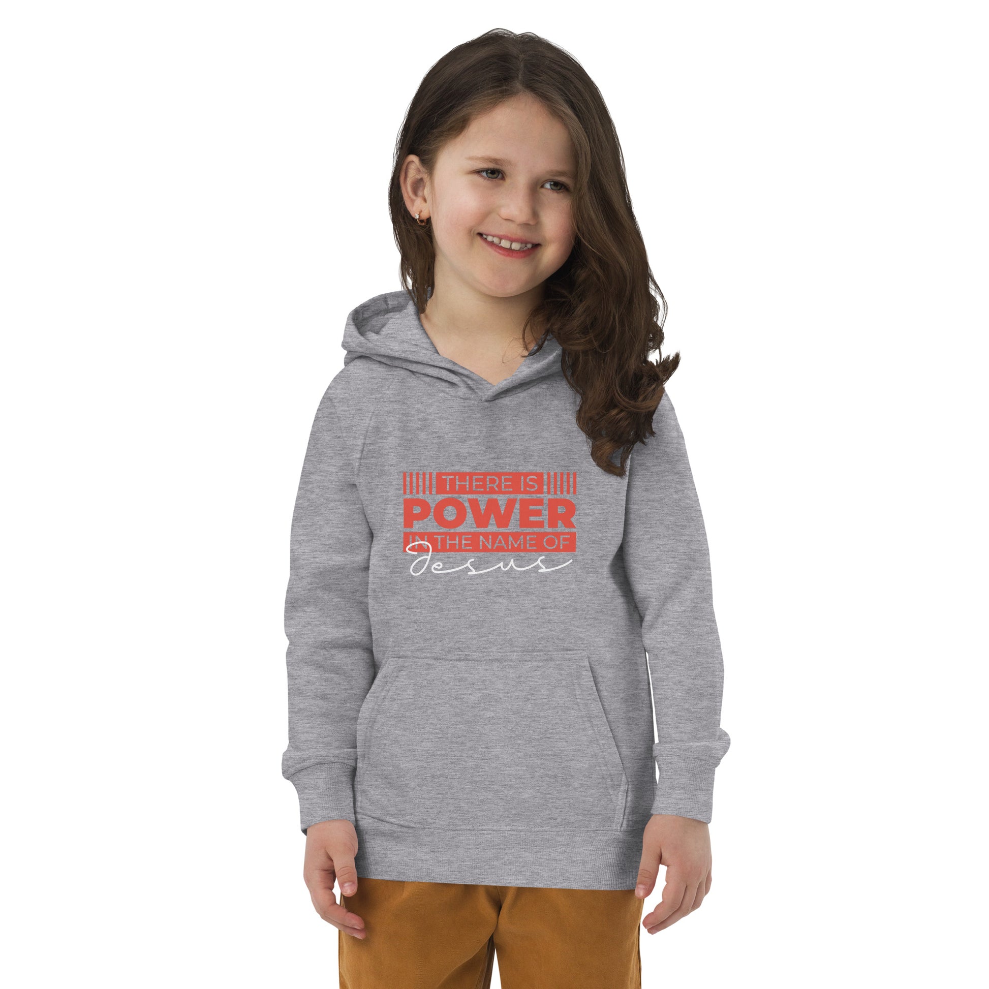 Power in The Name-Kids eco hoodie - Ladaitt Christian Store