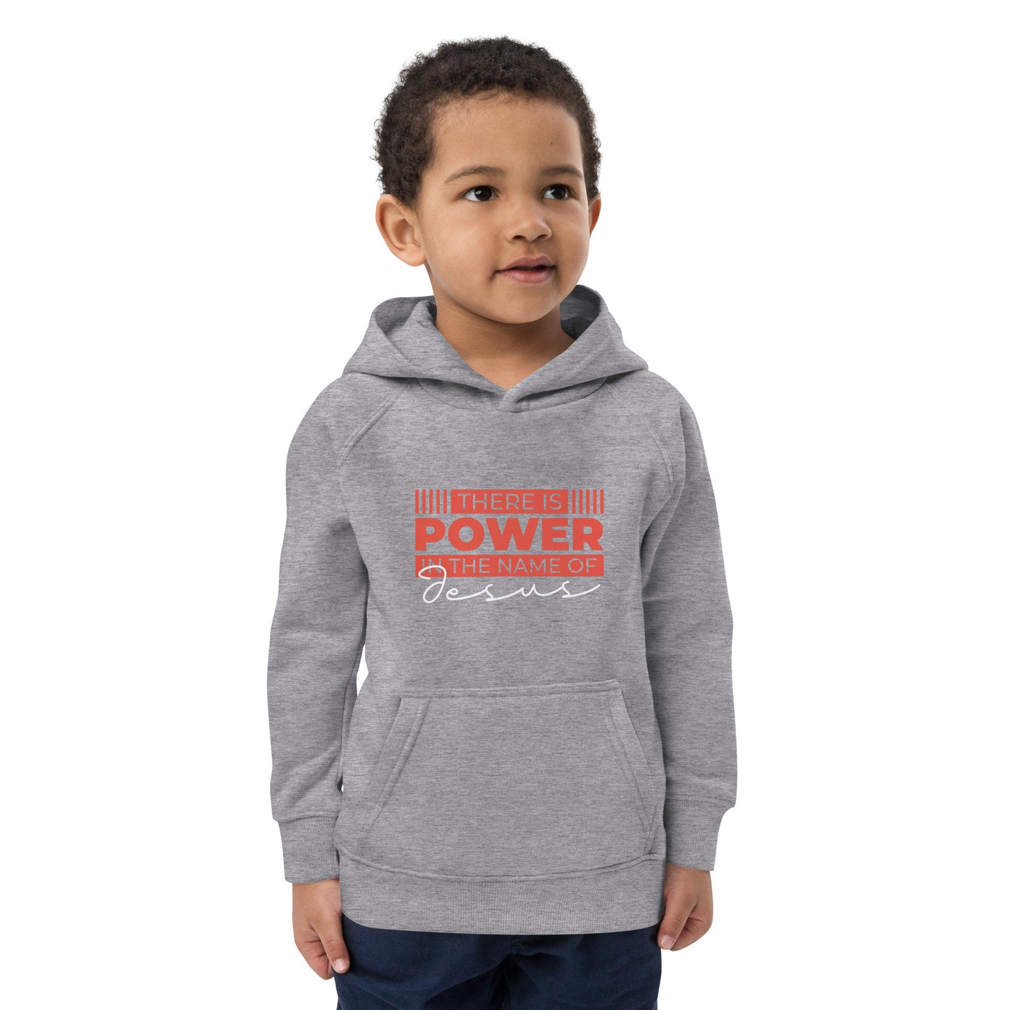 Power in The Name-Kids eco hoodie - Ladaitt Christian Store