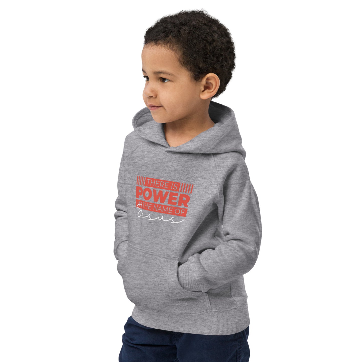 Power in The Name-Kids eco hoodie - Ladaitt Christian Store