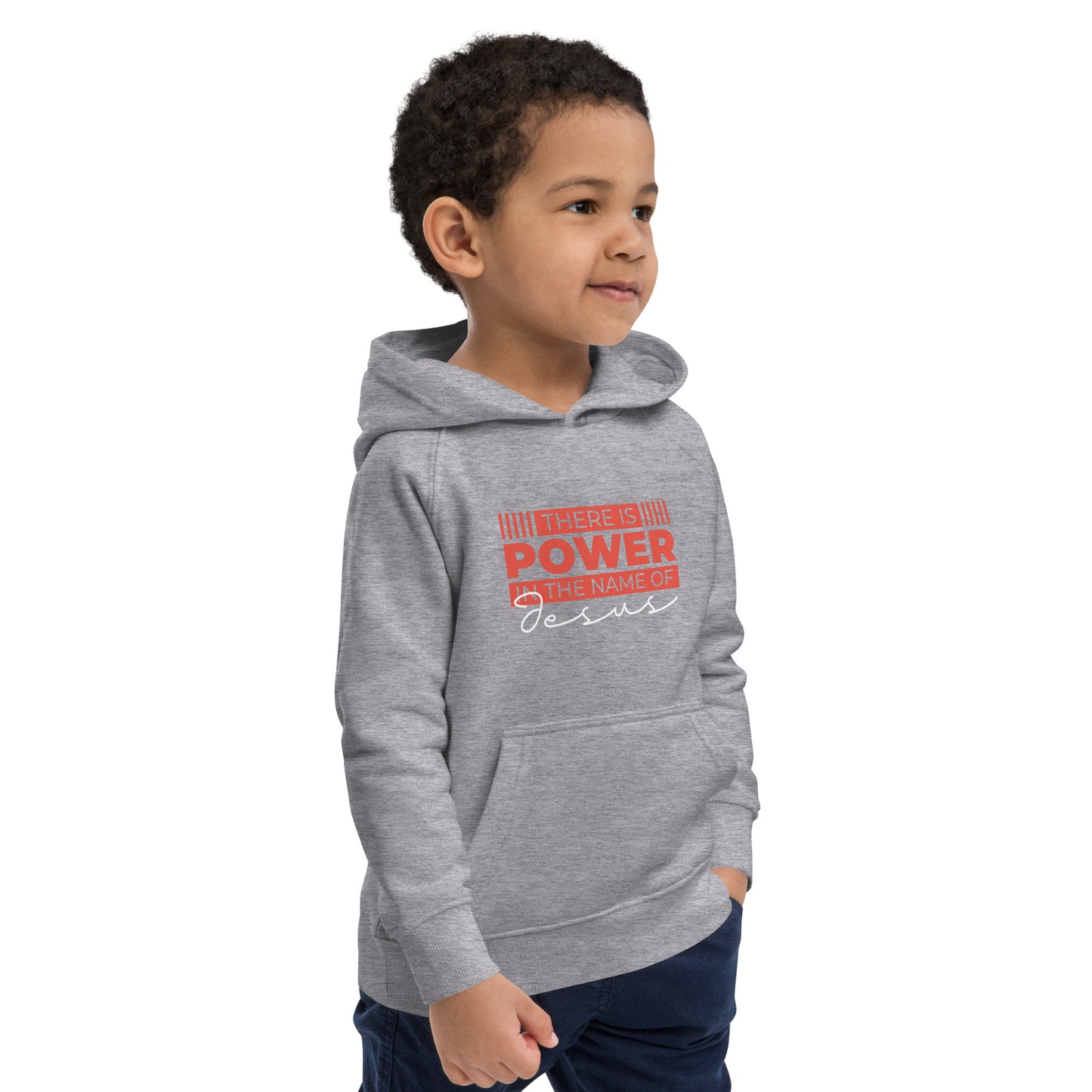 Power in The Name-Kids eco hoodie - Ladaitt Christian Store